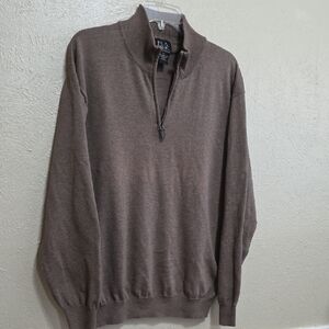 Jos. A. Bank Men's Brown Half-Zip Sweater Size XL 100% Pima‎ Cotton Soft, Fall.
